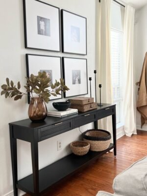 Black Drawer Console Table