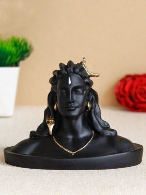 Black & Gold-Toned Adiyogi Lord Shiva