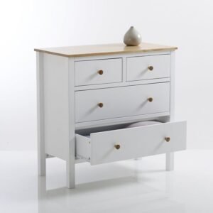 Chest of 4 White Wood Drawers