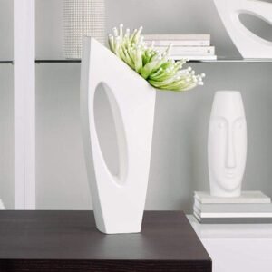 Contemporary Decorative Ceramic Vase Matte White Coloured