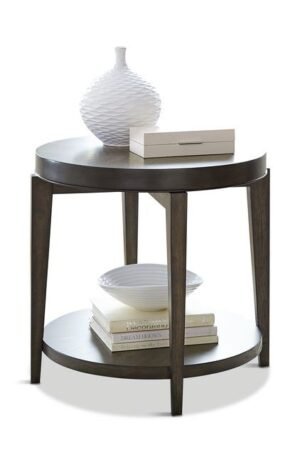 Dark Chocolate Brown Coloured Wooden Round End Table