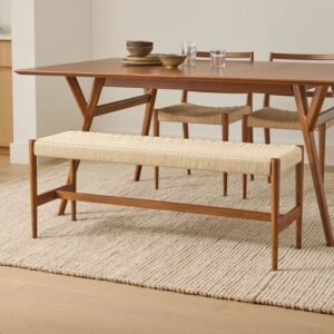 Dull Finish Linen 2 Seater Dining Bench