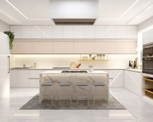 Island Peach Modular Kitchen