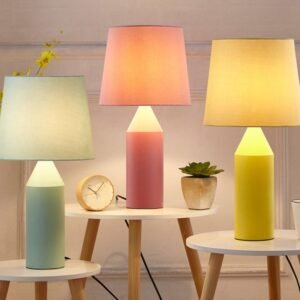 Macaron Colored & Modern Fabric Table Lamp
