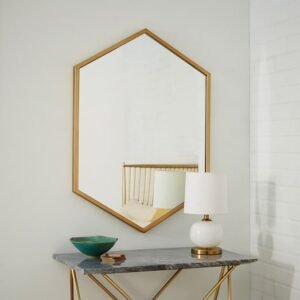 Metal Frame Hexagon Wall Mirror