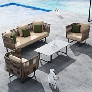 Modern Bitta Outdoor Modular Sofa Set - Stonetop Coffee Table