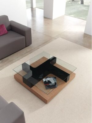 Modern Center Table with Transparent Glass Top