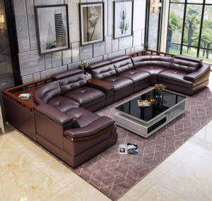 Modern Luxurious Leather Aesthetic Sofa