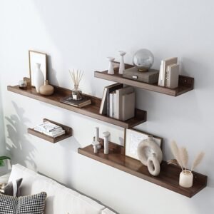 Modern Wall Mounted Shleving with Lid in Solid Wood