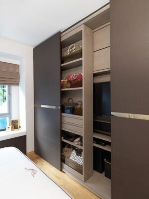 Modern Wardrobe Coffee Brown Coloured