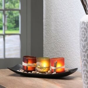 Natural Scenic 3 Piece Glass Votive Set