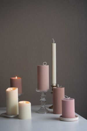 Ribbed Pillar Candle