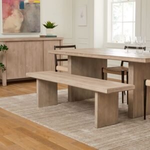 Solid Wood Rectangular Dining Bench
