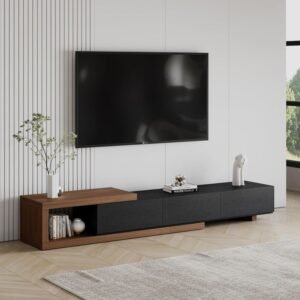 Solid Wood TV Unit with Storage