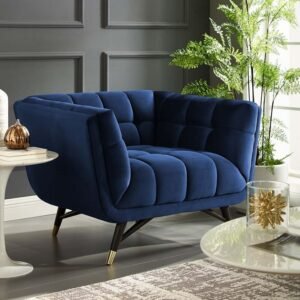Velvet Blue Casual Style Chair