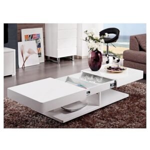 White Wood Designer Sliding Table