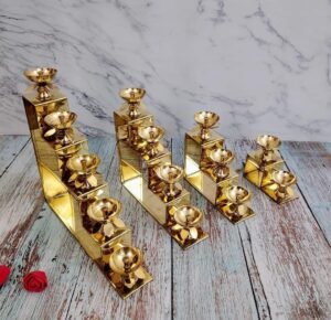 Gold Coloured Brass Step Diya
