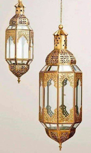 Iron Made Hanging Decorative Lantern with Gold Finish