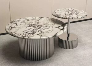 Marble + Stainless Steel Base Center Table