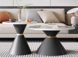 Slate Marble Top with Iron Base Center Table