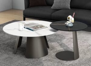 Slate Marble Top with Iron Base Center Table