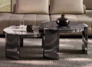 Marble + Stainless Steel Center Table