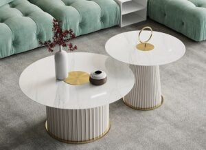 Stale Marble + High Quality Iron Base Leg Center Table