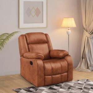 Tan Leatherette Coloured Lebowski Recliner