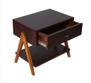 Wooden Side Table with Single Drawer