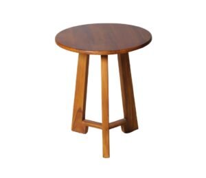 Wooden Brown Side Table with 3 Legs