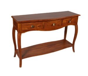 Solid Wood Side Table with 3 Drawers