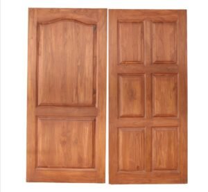 Brown Coated Wooden Door